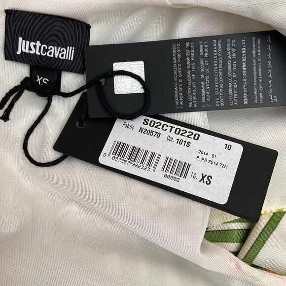 NWT Just Cavalli Gorgeous Rare Animal Floral Print Mini Bodycon Dress size XS - Picture 14 of 16